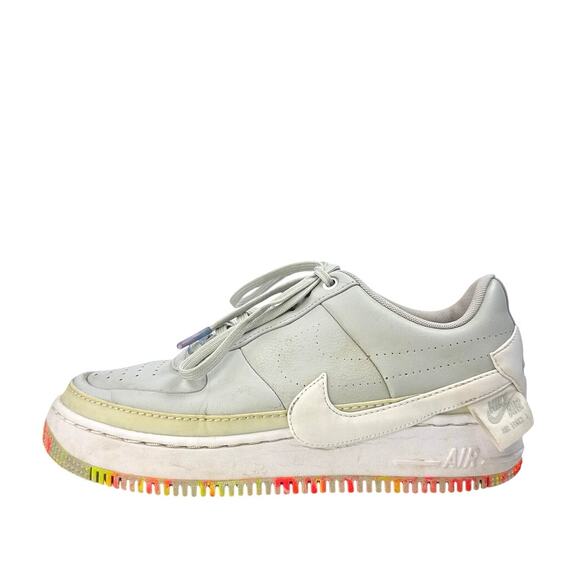Nike Air Force 1 Jester Gray Floral Print Lace Up Low Top Sneakers Shoes Size 10 - Picture 1 of 9